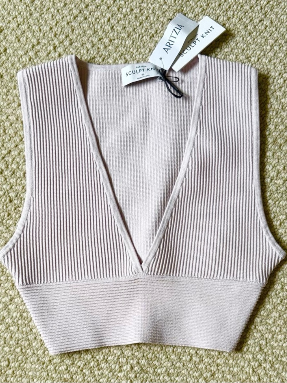 NWT Aritzia Babaton Sculpt Knit V Neck Top